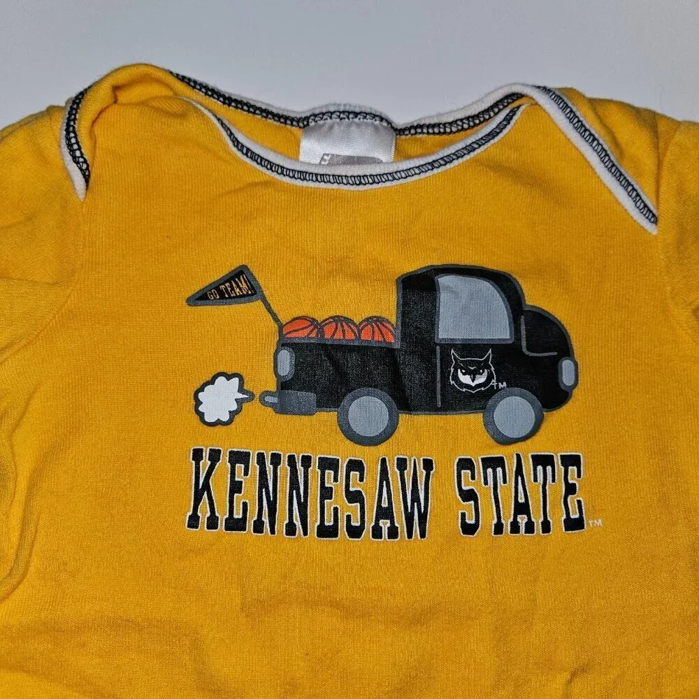 Kennesaw State University Georgia Baby Bodysuit 12 Months Gold Black Russell